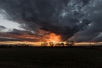 Beautiful sunset near the town of Ovid hard by the Nebraska border in Sedgwick County, Colorado. Original image from Carol M. Highsmith&rsquo;s America, Library of Congress collection. Digitally enhanced by rawpixel.