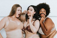Diverse women embracing their natural bodies