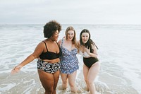 Gorgeous women enjoying the beach