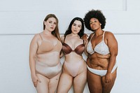 Diverse women embracing their natural bodies