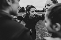 Rugby players gathering before a match