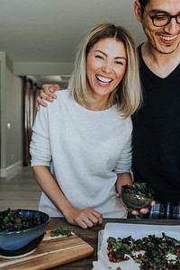 Couple preparing a vegan dinner