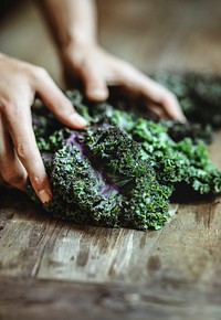 Closeup of fresh green kale