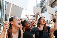 Ecstatic protesters marching through the city