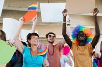 Cheerful gay pride and lgbt festival