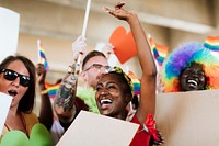 Cheerful gay pride and lgbt festival