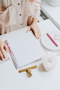 Woman with her daily planner