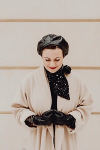 Woman dressed in fashionable winter attire