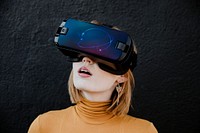 Woman enjoying a VR experience