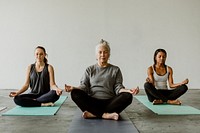 People meditating in a yoga class