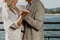 Cheerful senior couple dancing on Santa Monica Pier