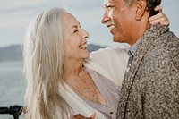 Cheerful senior couple dancing on Santa Monica Pier