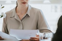 Businesswoman with a document