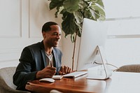 Businessman using a computer in the office