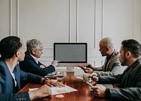 Board of director discussing a business plan in computer