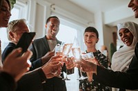 Business people making a toast at an office party