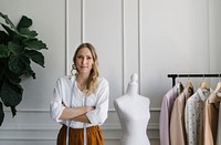 Young female designer in a boutique