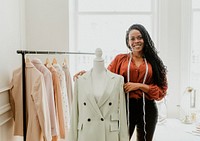 Black fashion stylist with a pinnable mannequin