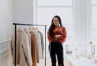 Young female designer in a boutique