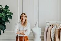 Young female designer in a boutique