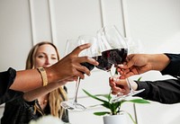 Businesswomen toasting in the office