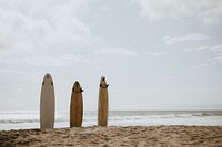 Surfboard mockup on the beach
