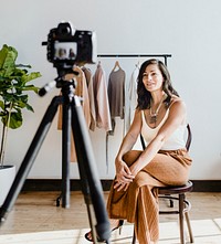 Fashion stylist working with clothes