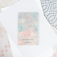 Colorful notebook cover mockup on a carpet