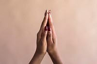 Praying hands gesture