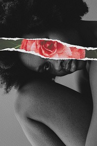 Black woman floral poster design