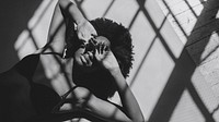 Shadows over a sensual black woman social template