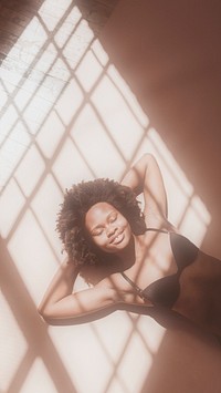 Shadows over a sensual black woman social template