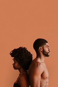 Seminude black couple