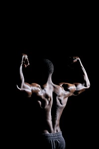 Rear view of muscular black man