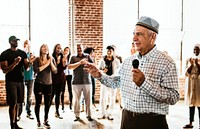 Muslim speaker in a workshop