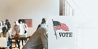 American at a polling booth