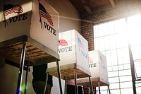 American at a polling booth