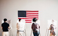 American at a polling booth