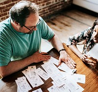 Couple talking about their finance issues