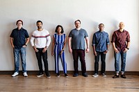 Diverse startup business people standing in a roll