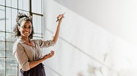 Woman presenting in a meeting