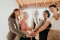 Women hands join in a meeting