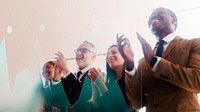Diverse business people applauding with joy