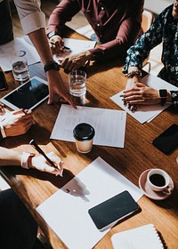 Businesspeople brainstorming in a meeting