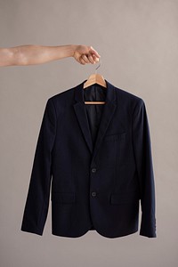 Black blazer in a hanger mockup