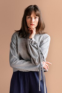 Casual woman in a fashion shoot mockup