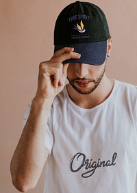 Man with a black cap mockup