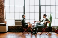 Couple sharing a coffee before off to work