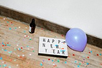 Happy new year sign at a party
