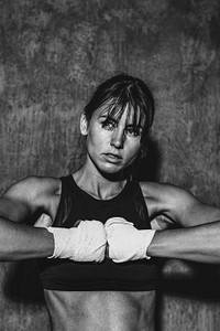 Female boxer at the gym